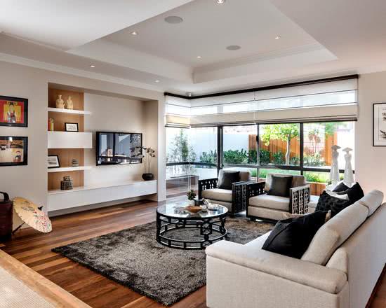 170 modelos de decoração de salas de estar fotos Salas decoradas modernas e simples