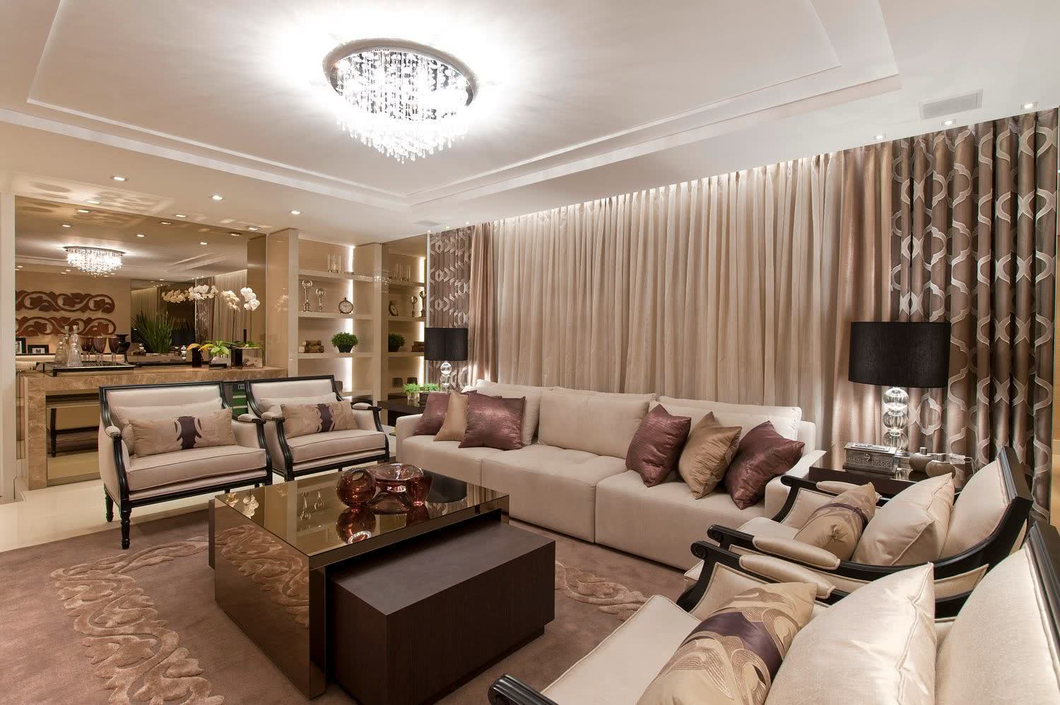 Sala De Estar Luxuosa ~ 75 Modelos de Espelho Bronze na Decoração de Ambientes Sala De Estar Luxuosa ~ 75 Modelos de Espelho Bronze na Decoração de Ambientes