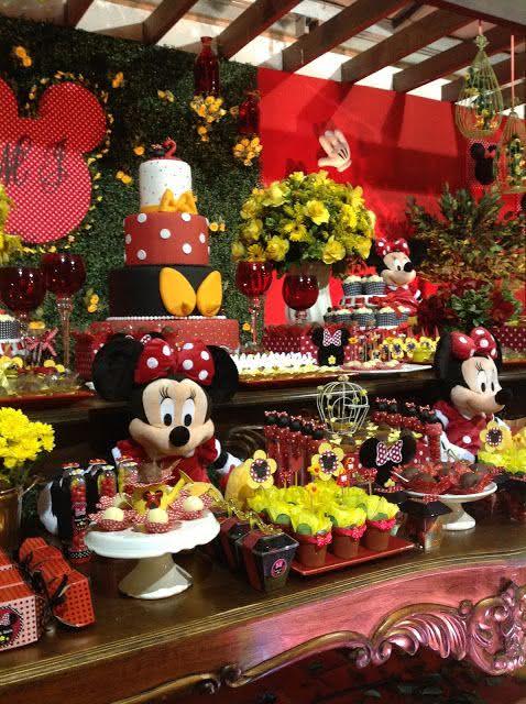 Imagem 35 – Decoração da Minnie para mesa principal com estilo Imagem 35 – Decoração da Minnie para mesa principal com estilo