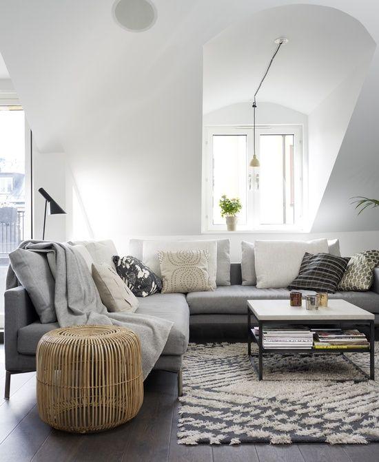 50 mantas para sofás que vão inspirar a sua decoração Imagens de sofa l cinza