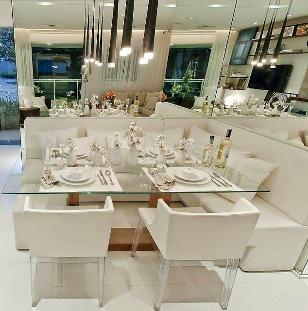 Sala De Jantar Pequena O Que Fazer ~ , espelho e a cor branca fazem o trio perfeito para uma sala pequena Sala De Jantar Pequena O Que Fazer ~ , espelho e a cor branca fazem o trio perfeito para uma sala pequena