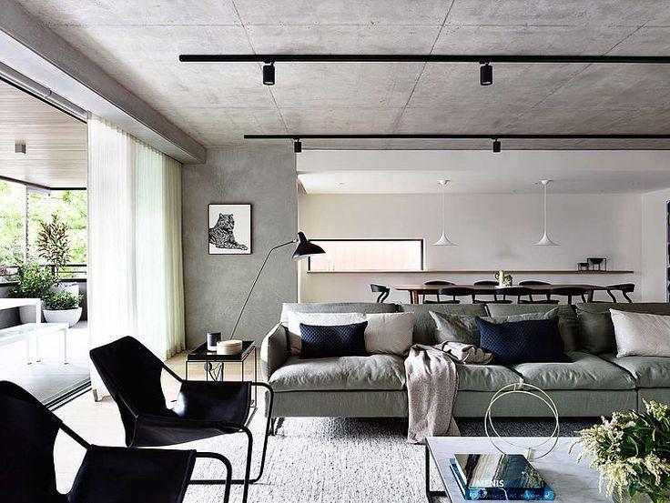 Sala De Estar Cinza E Preta ~ Imagem 29 – Sofá com chaise na cor cinza para deixar o ambiente Sala De Estar Cinza E Preta ~ Imagem 29 – Sofá com chaise na cor cinza para deixar o ambiente