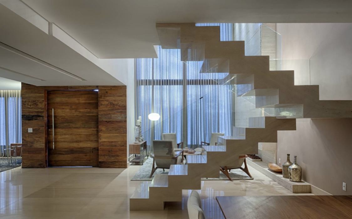 Sala De Estar Com Escada ~ Imagem 52 – Sala de estar com escada de mármore Sala De Estar Com Escada ~ Imagem 52 – Sala de estar com escada de mármore