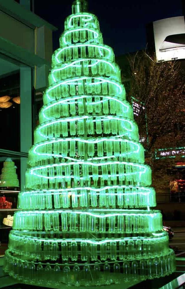 Árvore de Natal de garrafa pet.