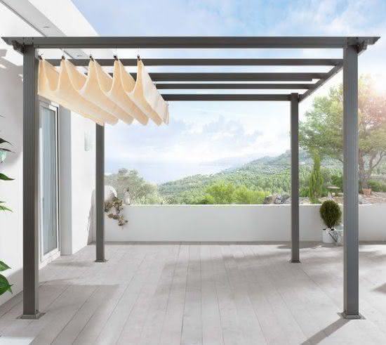 Pérgola com sistema retrátil