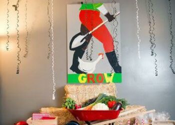 Decoração para festa infantil com tema de fazendinha