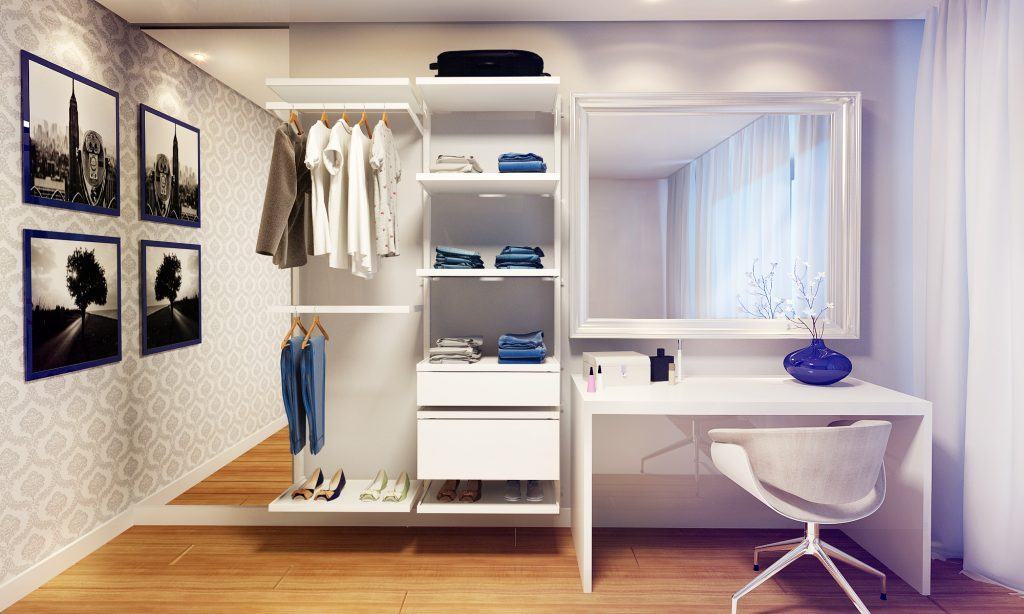 Closet com penteadeira.