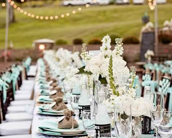 Decoração de casamento na cor azul