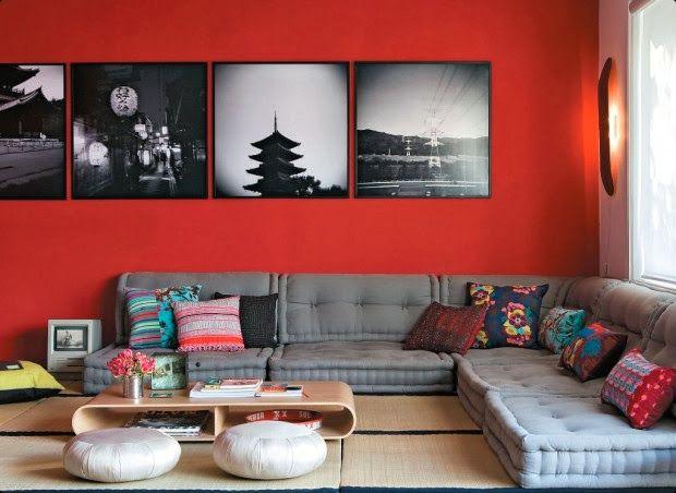 Para uma sala que tem como proposta um estilo oriental. Os futons são uma ótima opção.