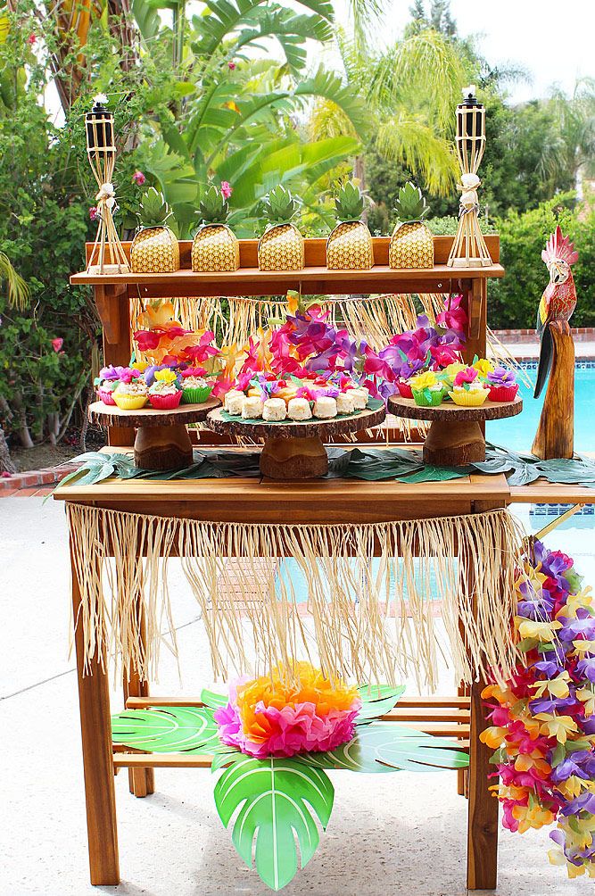Decoração de festa na piscina, cenário de festa de verão, decorações de aniversário da piscina havaiana, festa da piscina S