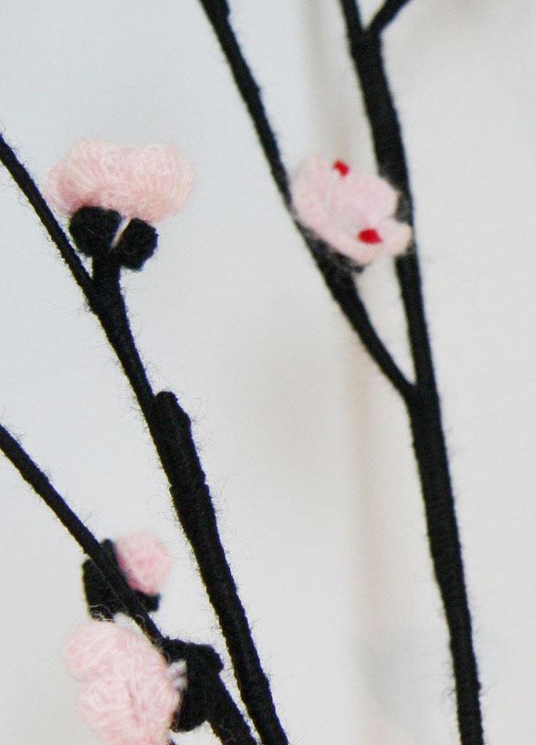 Flores de cerejeira com caule