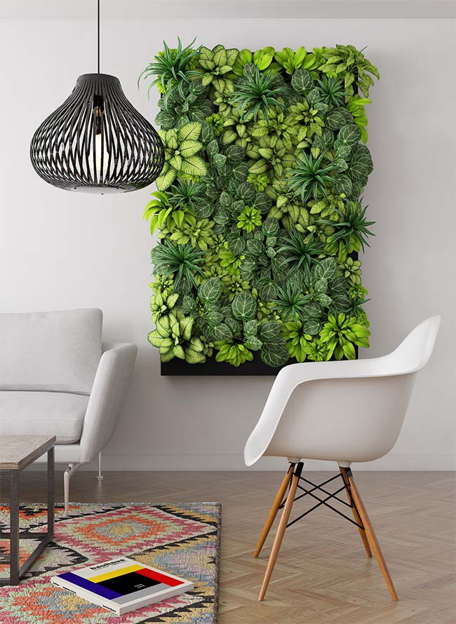 Green vertical garden frame