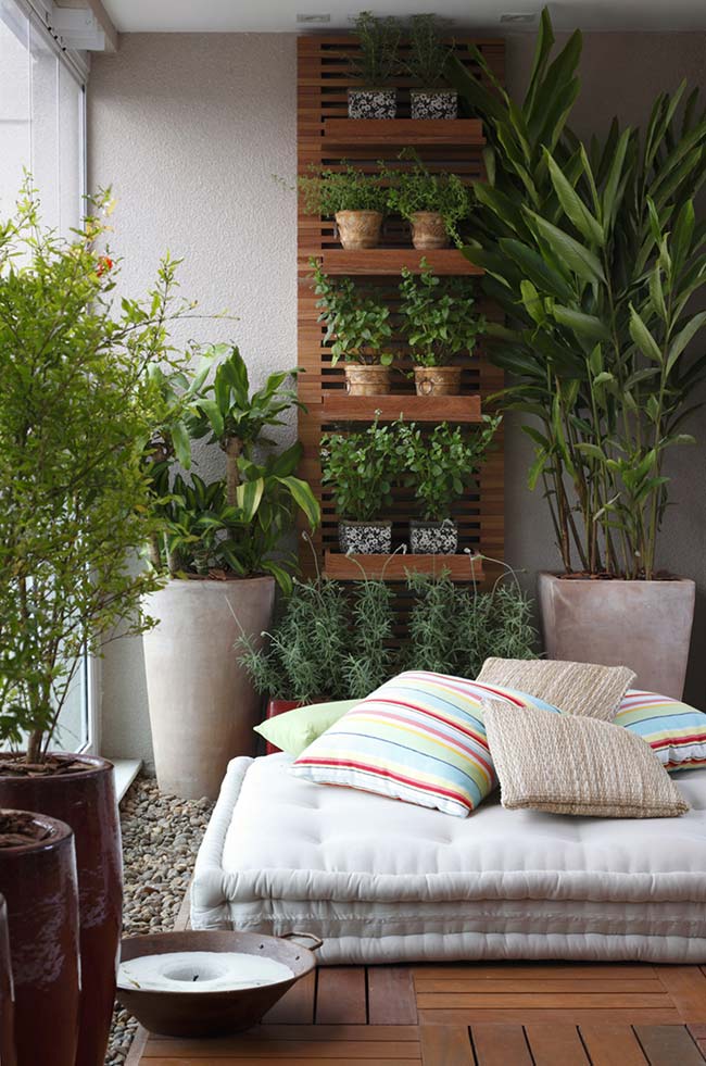 Lavenders, Basil and Rosemary Bring Beauty and Perfume to the Balcony