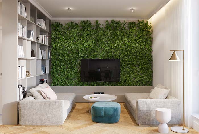 Have you thought about a green panel for the TV?  An idea beyond creative and original