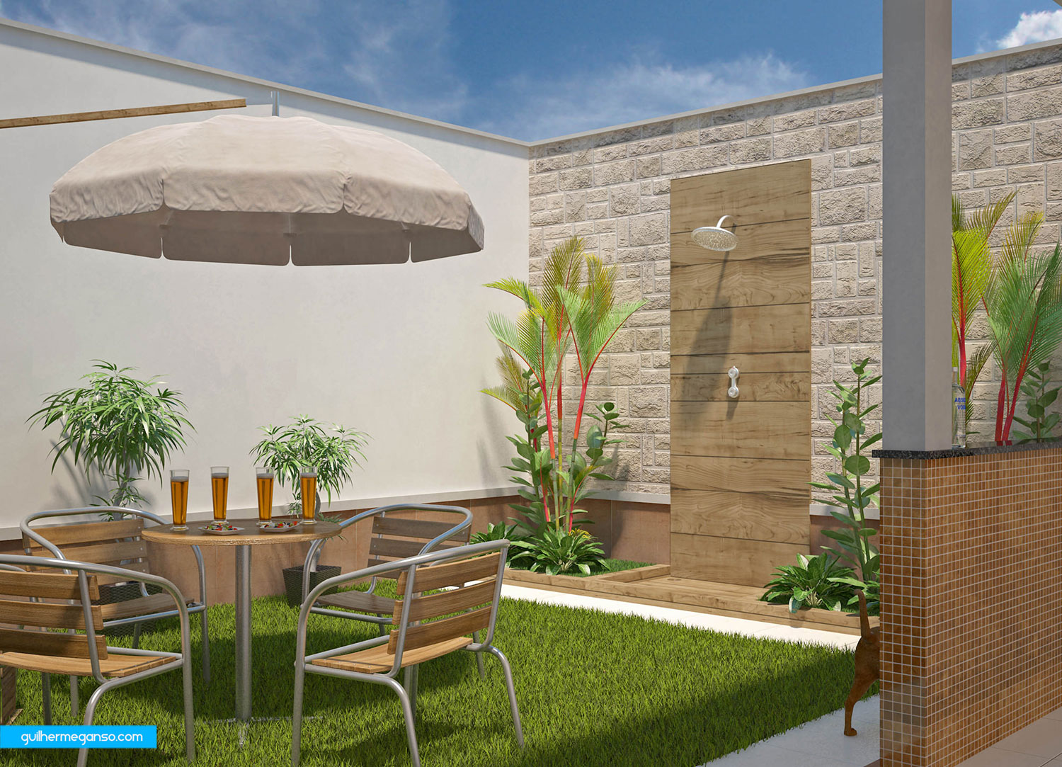 Transforme seu quintal em um espaço para refeição.