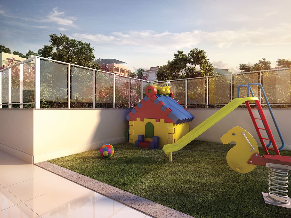 Qualquer canteiro verde pode se transformar em um playground.