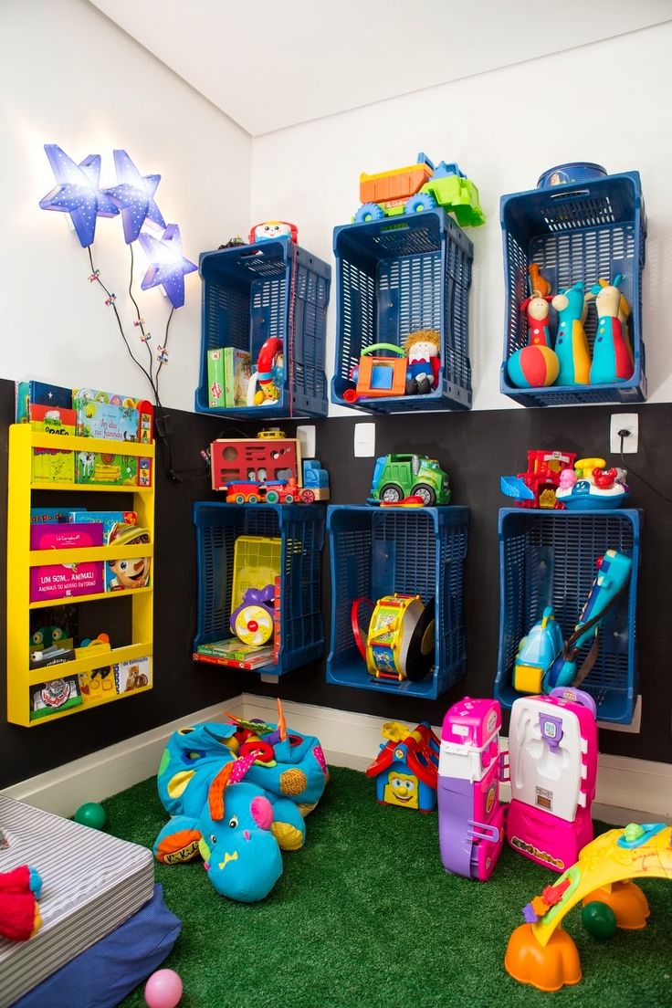 Caixas podem se transformar em lindos organizadores de brinquedos.