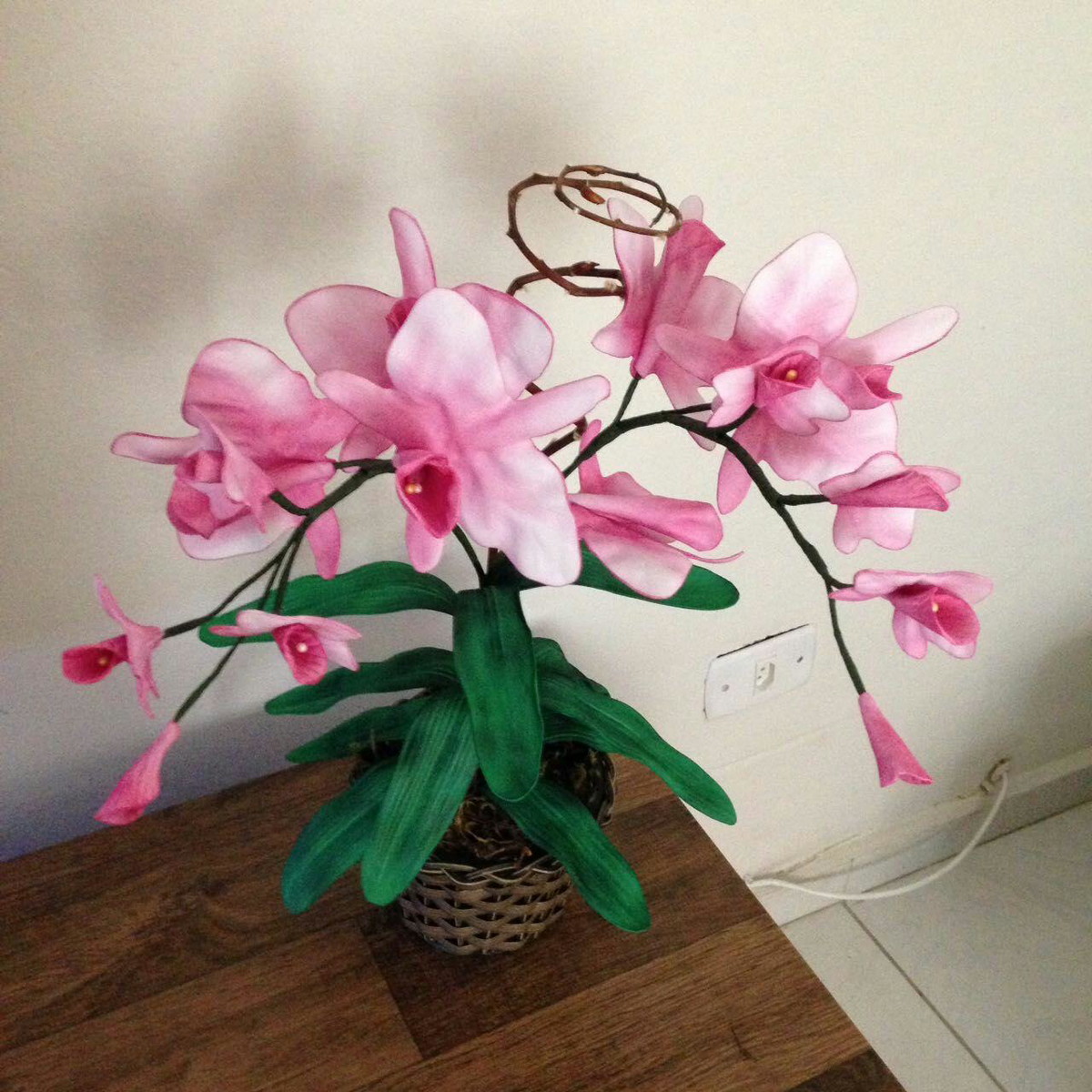 Flor de EVA orquídea com frisador