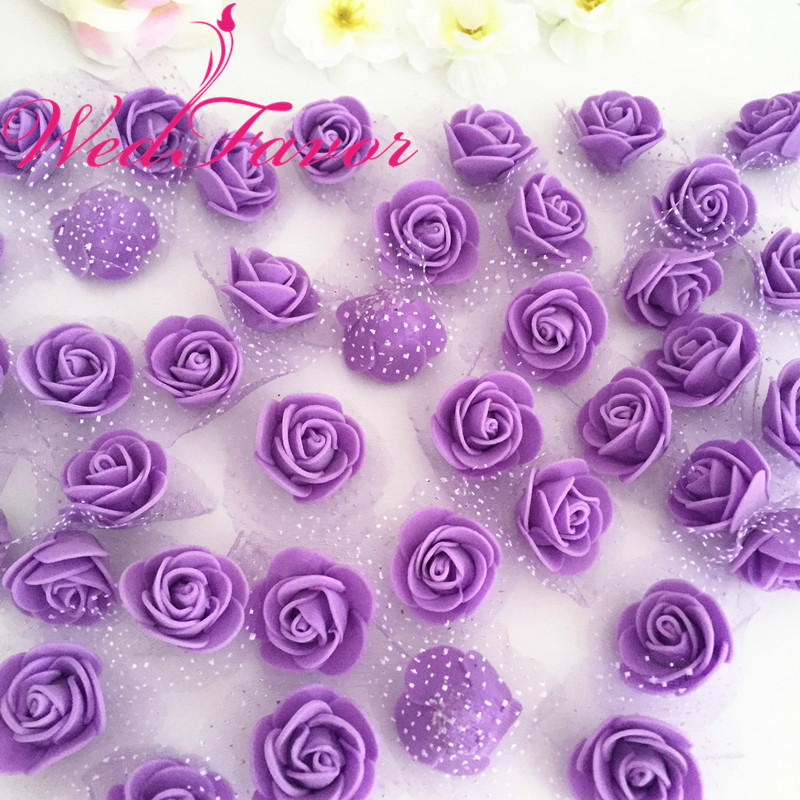 Flores de EVA roxo decoradas para comercialização