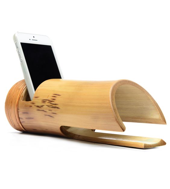Porta celular de bambu