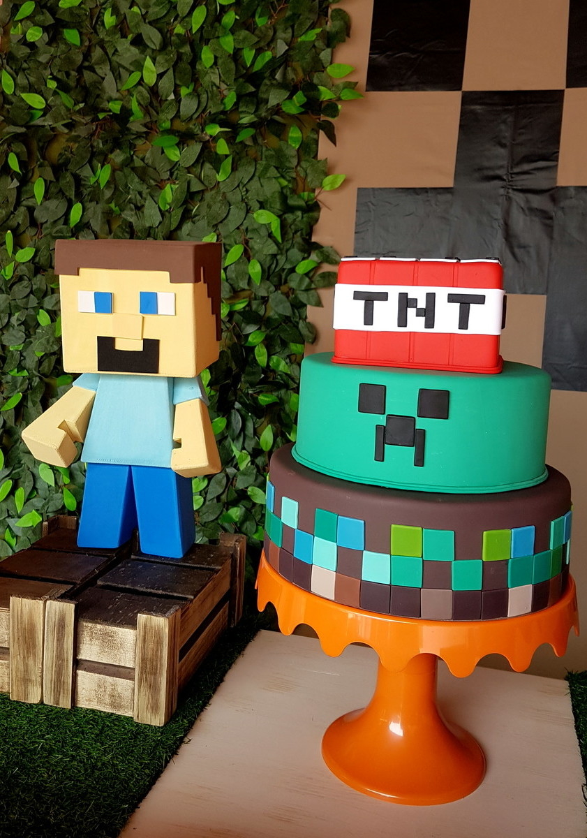 69+ Ideias de Bolo Decorado Minecraft