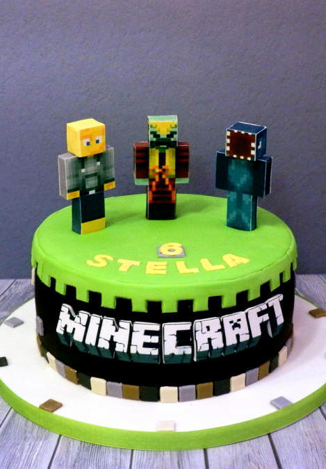 bolo minecraft simples #bolodecorado #bolominecraft #festaminecraft