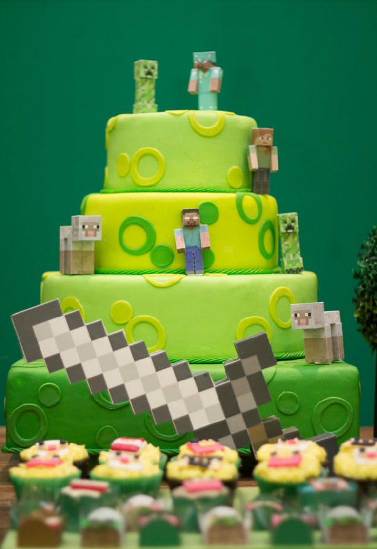 Bolo do Minecraft, Como Fazer Bolo de Aniversário do Minecraft