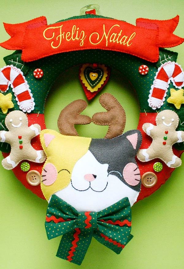 Enfeites de Natal em Feltro: 60 Ideias com Moldes e Como Fazer Enfeites de Natal em Feltro: 60 Ideias com Moldes e Como Fazer