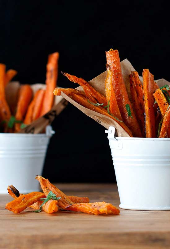 Cenouras fritas como petisco