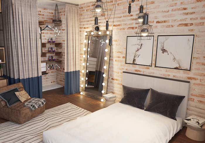 Cortina para quarto em duas cores