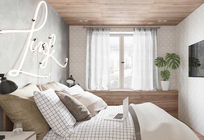 Cortina de linho para quarto