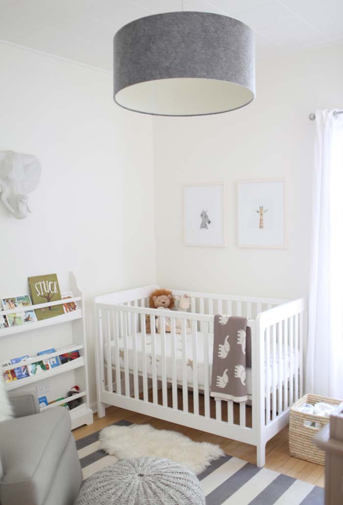Decoração para um quarto de bebê simples e bonito
