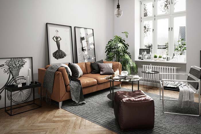 Modelo de sofá de couro