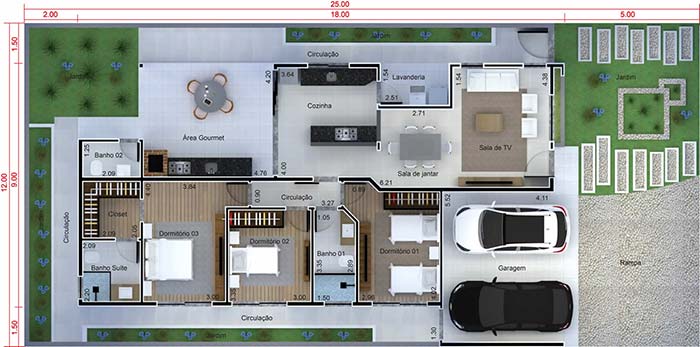 Plantas De Casas Com 3 Quartos 60 Modelos E Projetos Gratis