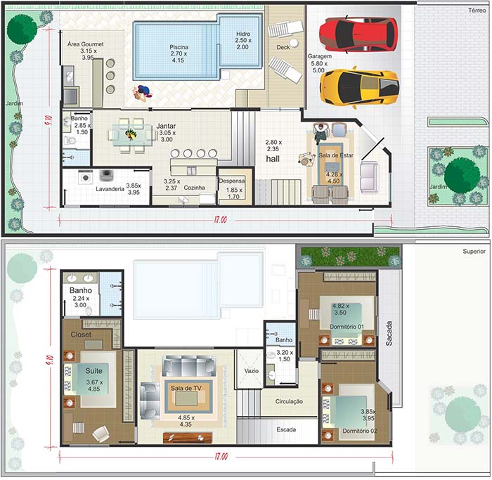 Plantas De Casas Com 3 Quartos 60 Modelos E Projetos Gratis