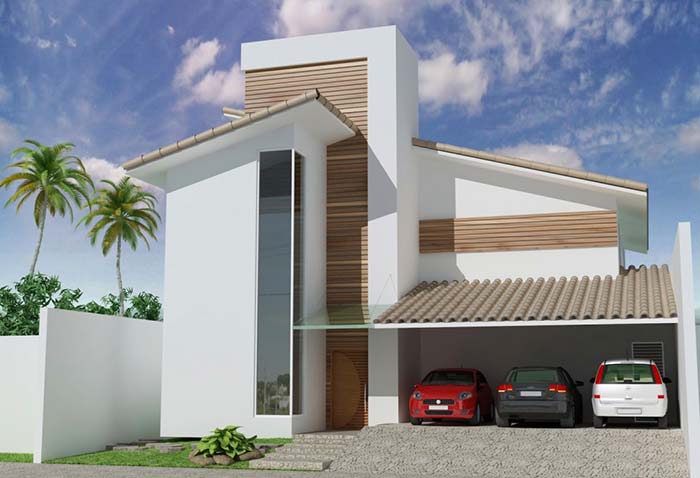 Casa moderna com telhado de PVC