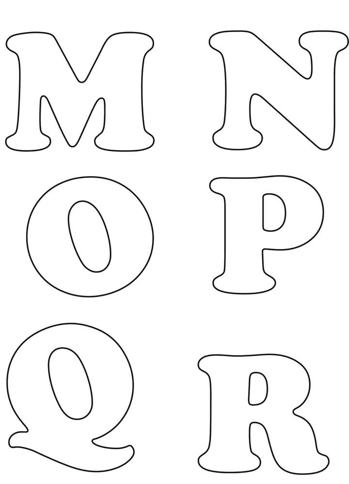 Moldes de letras grandes - MNOPQR