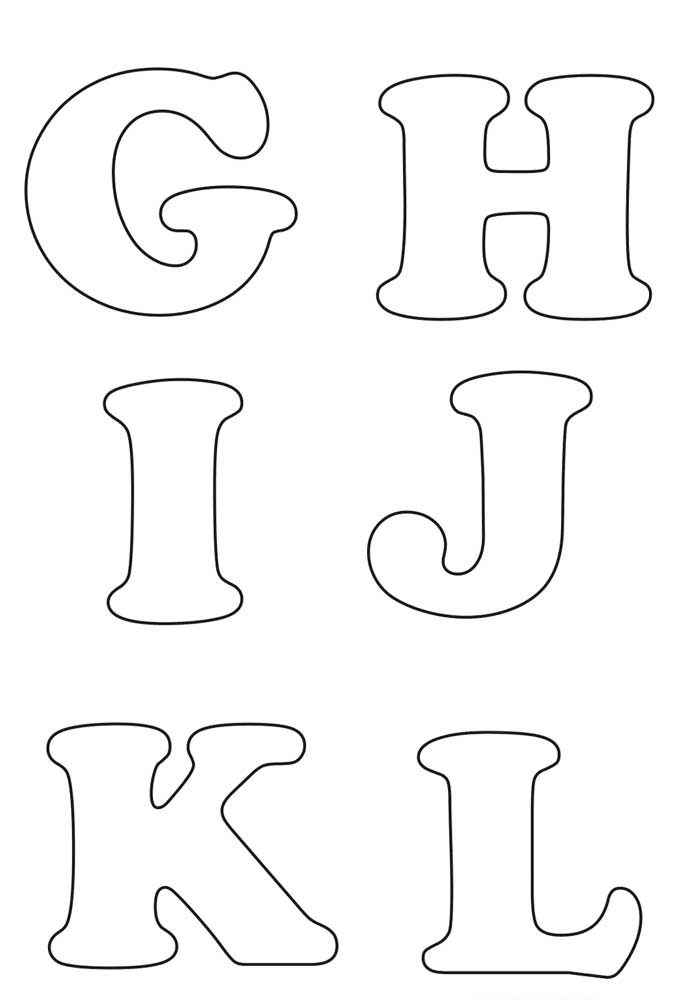 Moldes de letras grandes - GHIJKL