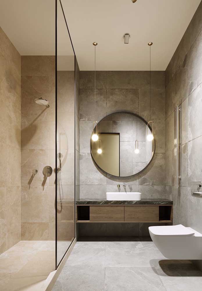 Suspended cabinet for luxury bathroom.  The sanitary basin follows the same idea