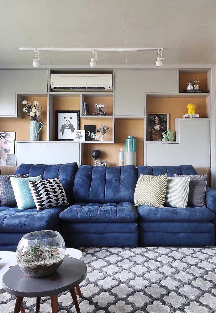 Sofá Azul: 60 Modelos e Como Usar na Decoração - Fotos