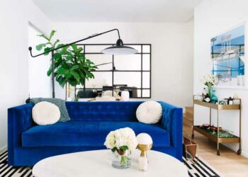 Sofá azul: 60 modelos diferentes e como usar na decoração
