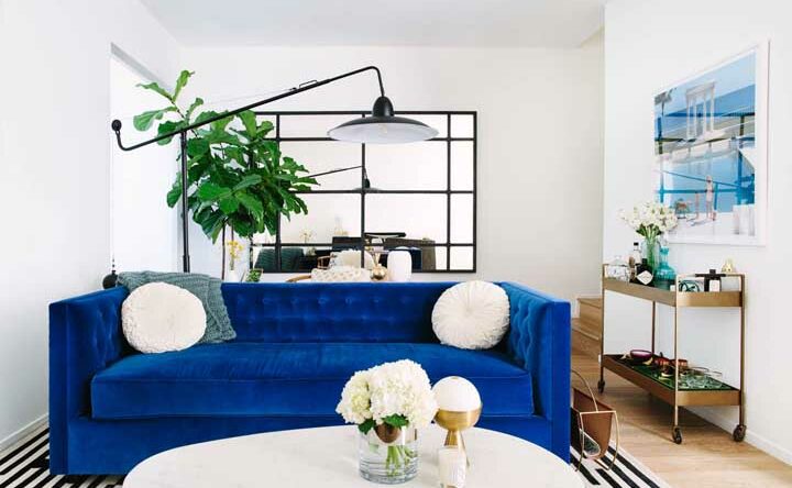 Sofá azul: 60 modelos e como usar na decoração com fotos