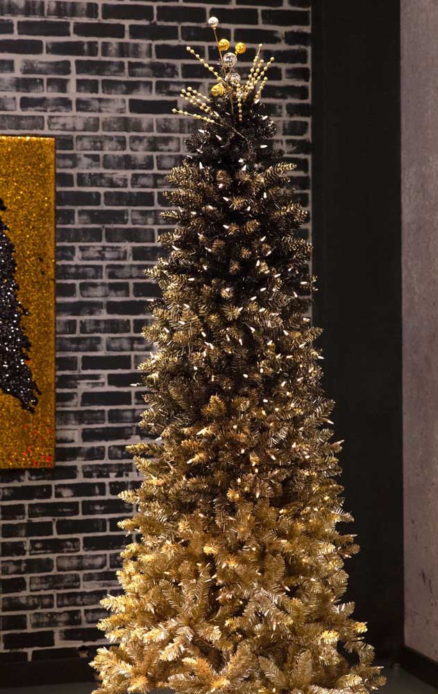 Árvore de Natal Dourada: 60 Fotos Para Decorar com a Cor Árvore de Natal Dourada: 60 Fotos Para Decorar com a Cor