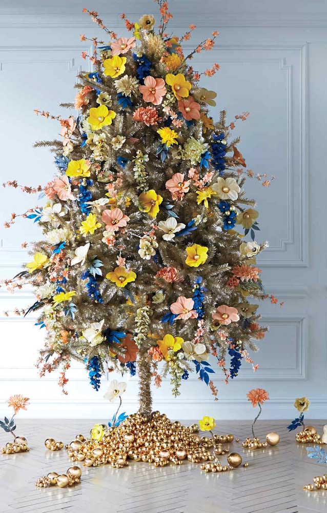 Árvore de Natal Dourada: 60 Fotos Para Decorar com a Cor Árvore de Natal Dourada: 60 Fotos Para Decorar com a Cor