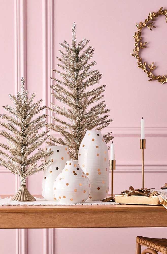 Árvore de Natal Dourada: 60 Fotos Para Decorar com a Cor Árvore de Natal Dourada: 60 Fotos Para Decorar com a Cor