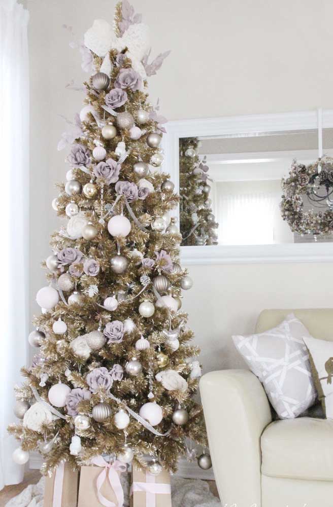 Árvore de Natal Dourada: 60 Fotos Para Decorar com a Cor Árvore de Natal Dourada: 60 Fotos Para Decorar com a Cor