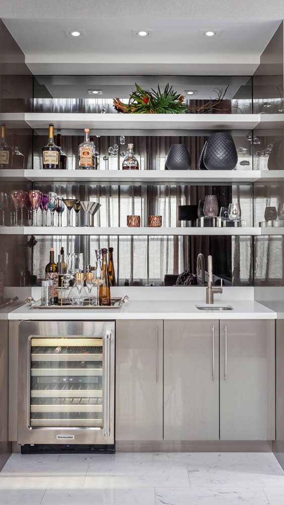 The drink tray is a charm every home bar should have