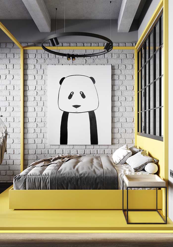 Olha que decoração diferenciada que você pode fazer para o quarto amarelo de menino seguindo um estilo mais moderno.