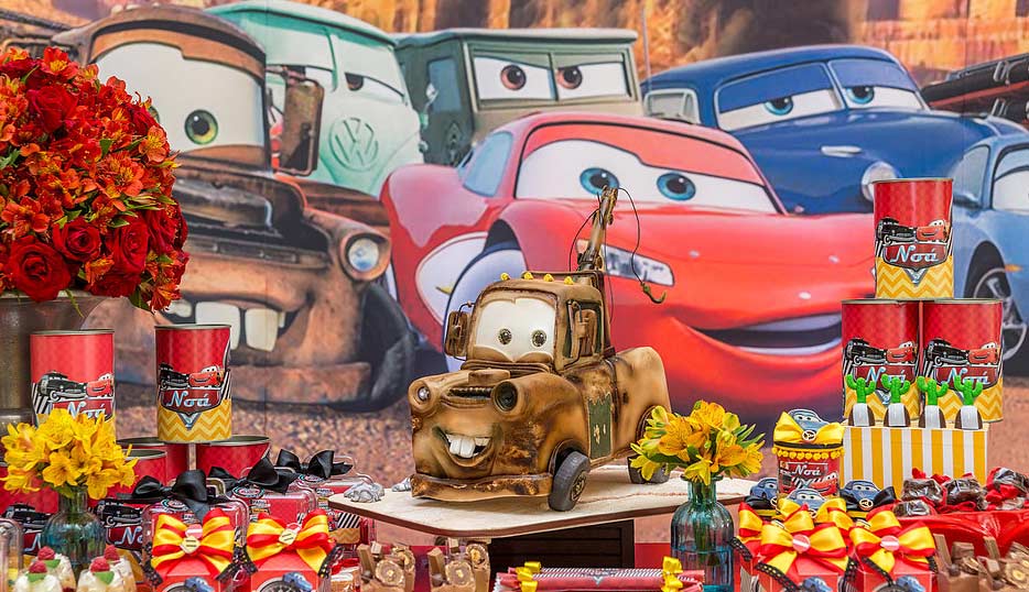 Topo de Bolo de Papel Carros Disney - Fazendo a Nossa Festa