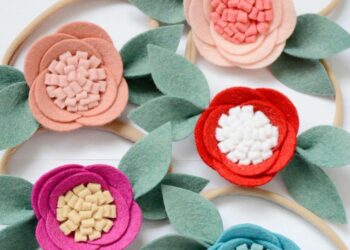 Flor de feltro: como fazer passo a passo e referências inspiradoras